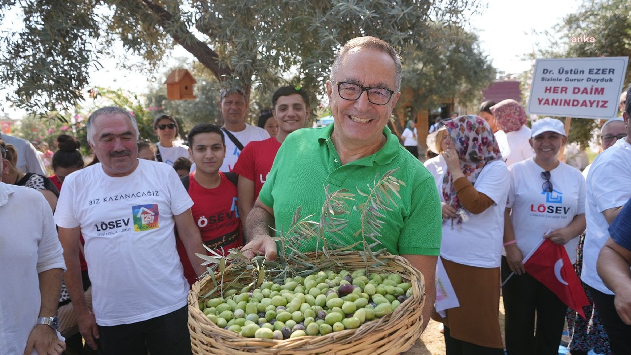 Tarsus'ta lösemili çocuklar için zeytin hasadı coşkusu