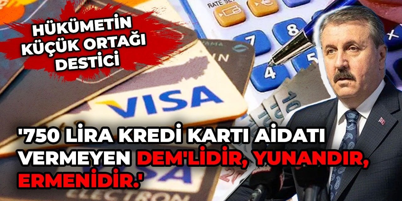 Hükümetin küçük ortağı Mustafa Destici: 750 lira kredi kartı aidatı vermeyen DEM'lidir, Yunan'dır, Ermeni'dir