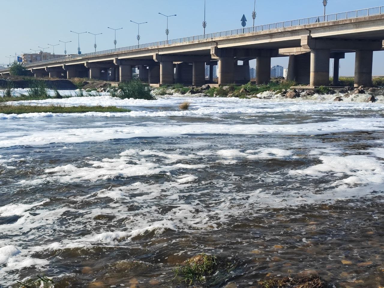 Dicle Nehri üzerinde bilinmeyen ‘Beyaz köpük’ endişe yarattı