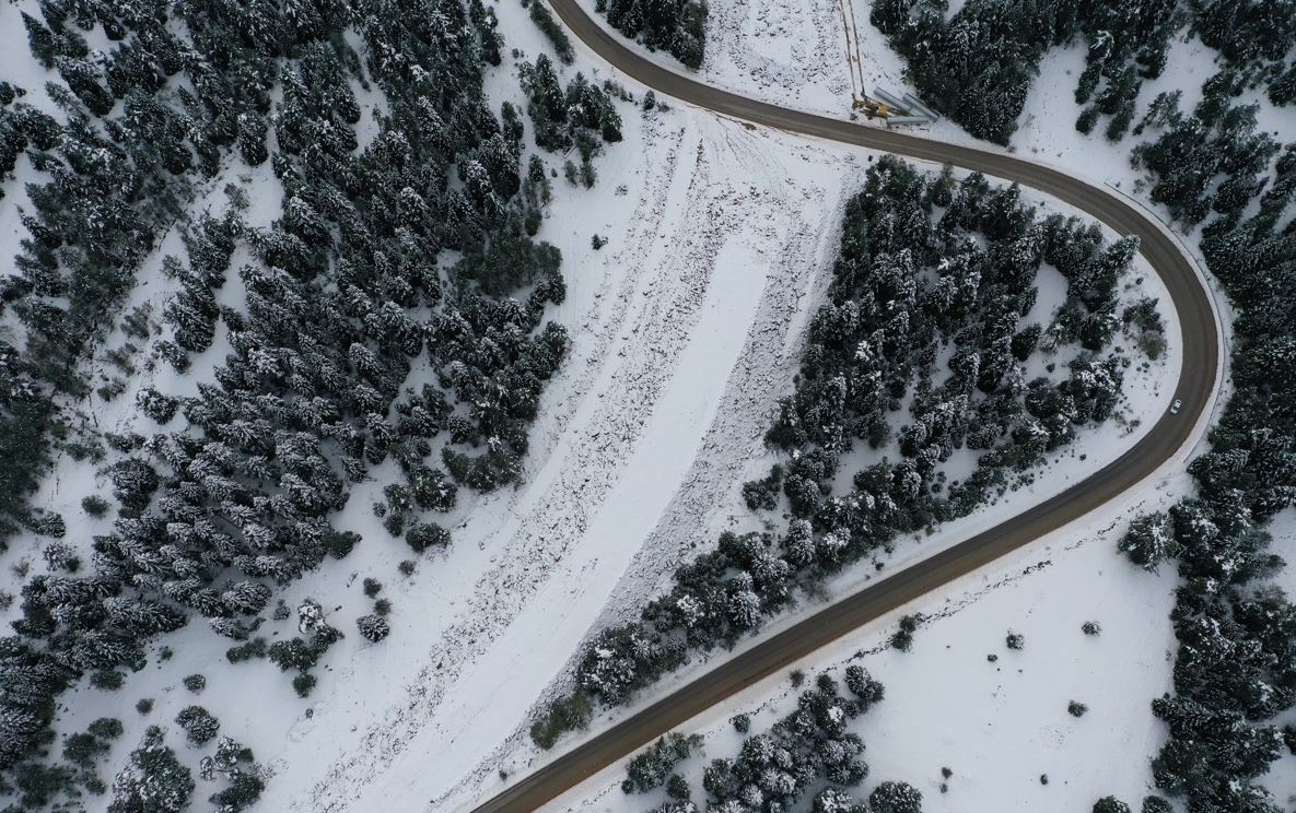 Kastamonu'da ormanlar karla kaplandı