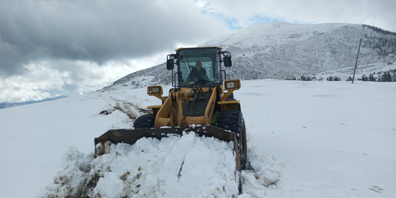 Trabzon'un yaylaları karla kaplandı