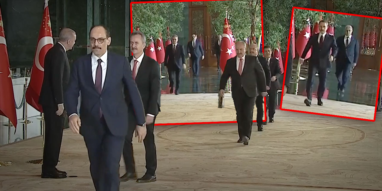 Erdoğan'ı tebrik için koşar adım gelenler dikkat çekti