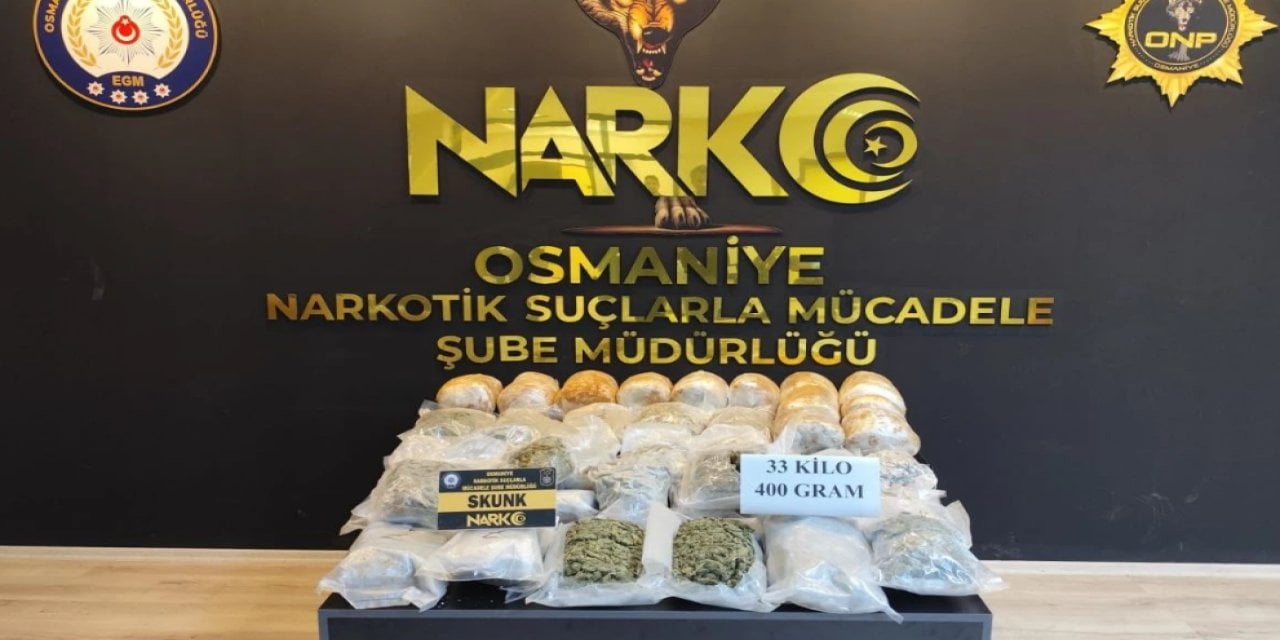 33 kilo 400 gram sentetik uyuşturucu ile yakalandılar