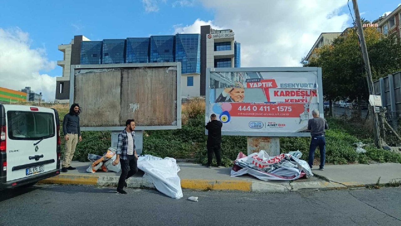 Esenyurt'ta bilbordlardan Ahmet Özer fotoğrafları söküldü