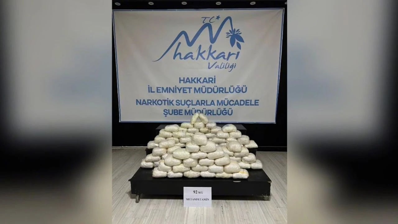 Hakkari'de 92 kilogram metamfetamin ele geçirildi