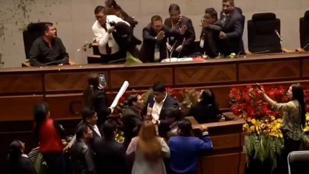 Bolivya Devlet Başkan Yardımcısı'na meclis kürsüsünde domates atıldı