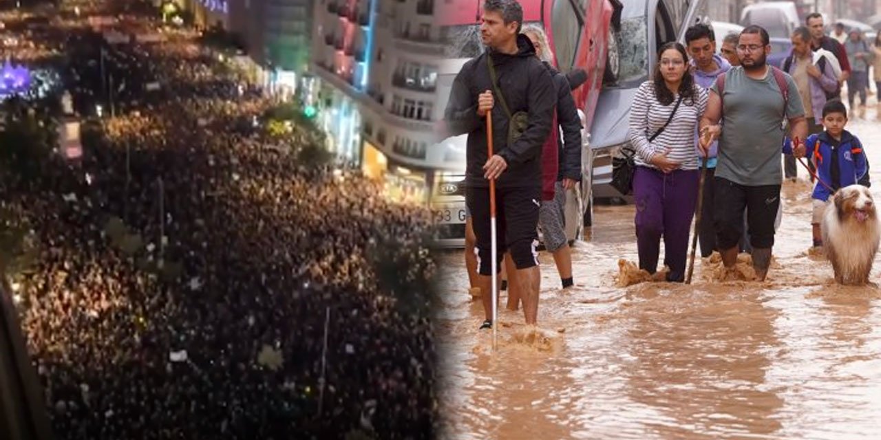 İspanya'da on binlerce vatandaş sel felaketi nedeniyle hükümeti protesto etti