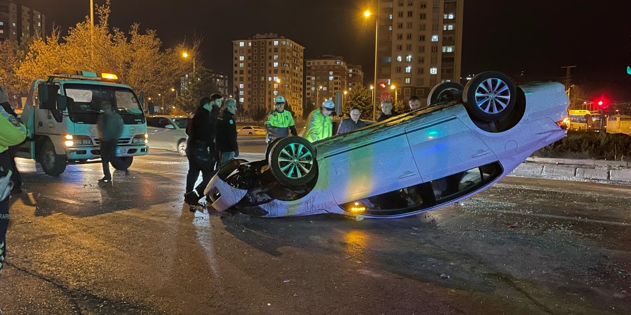 15 yaşındaki çocuğun kullandığı araç zincirleme kaza ile takla attı