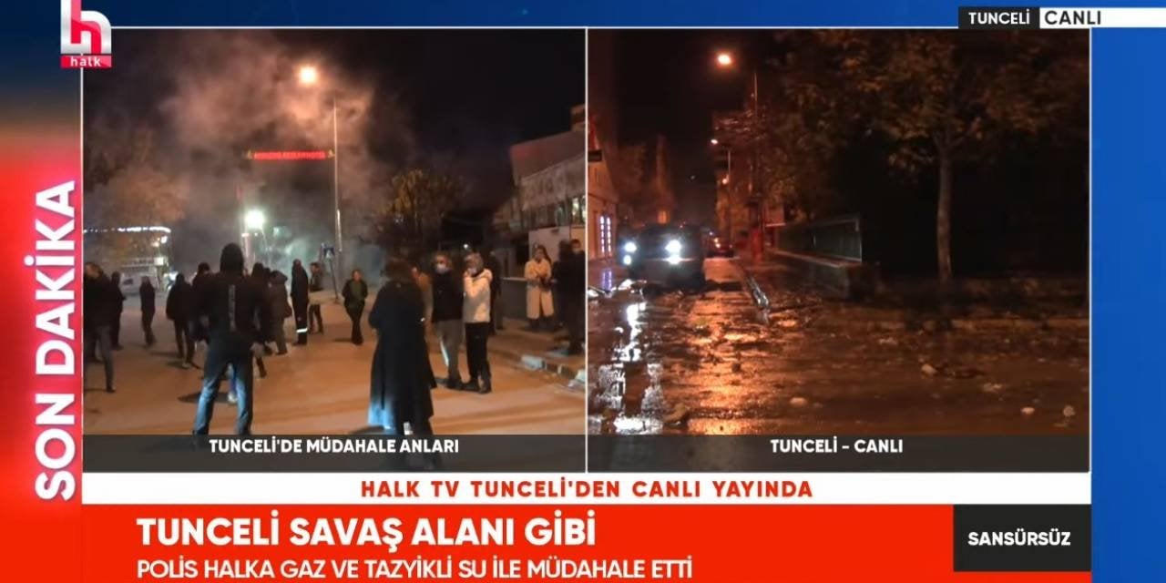 Tunceli kayyum kararı sonrası karıştı. Belediyeye önündeki vatandaşlara polis müdahalesi