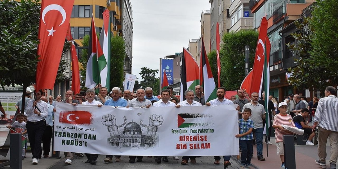 Trabzon'da Filistin'e destek yürüyüşü