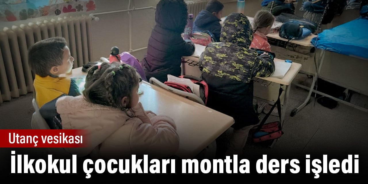 Utanç vesikası: İlkokul çocukları montla ders işledi