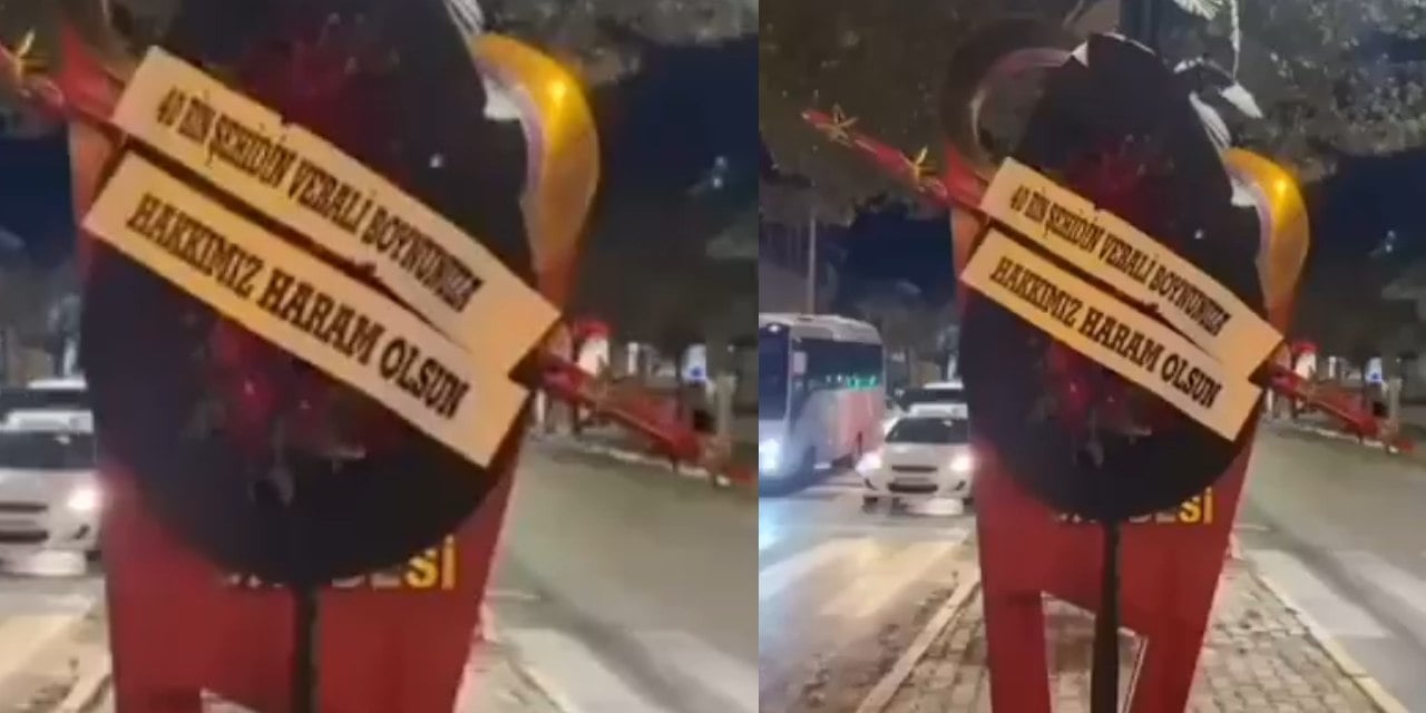 Şehit yakını Devlet Bahçeli Caddesi'ne siyah çelenk bıraktı