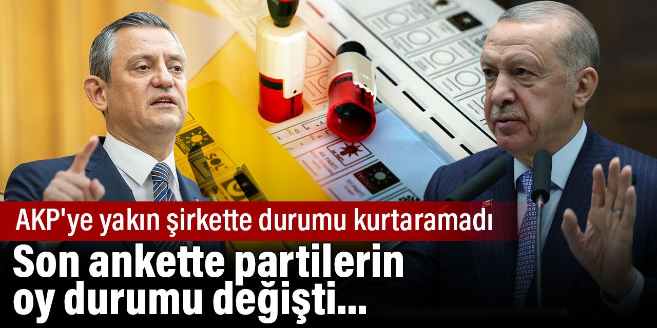 Son ankette partilerin oy durumu değişti. AKP'ye yakın şirket de durumu kurtaramadı