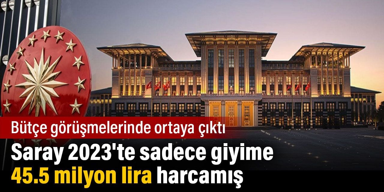 Saray 2023'te sadece giyime 45.5 milyon lira harcamış. Bütçe görüşmelerinde ortaya çıktı