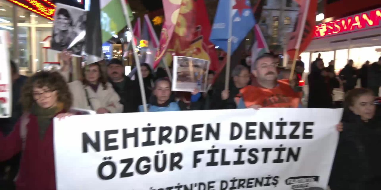 Ankara'da Filistin'e destek yürüyüşü