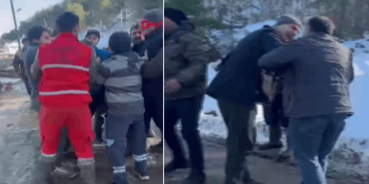 Orman muhafaza memuruna darp. Tutanak tutmaya çalışıyordu