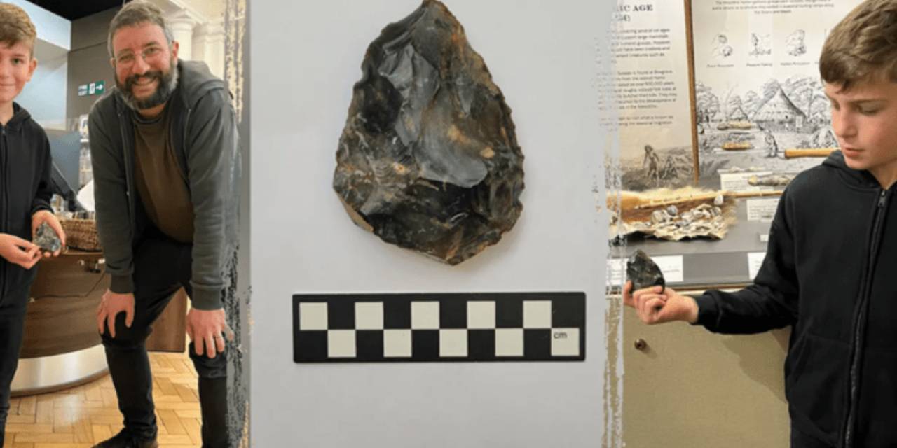 9 yaşındaki çocuk 60.000 yıllık el baltası buldu