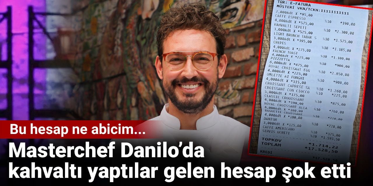 Masterchef Danilo'da kahvaltı yaptılar. Gelen hesapla küçük dillerini yuttular