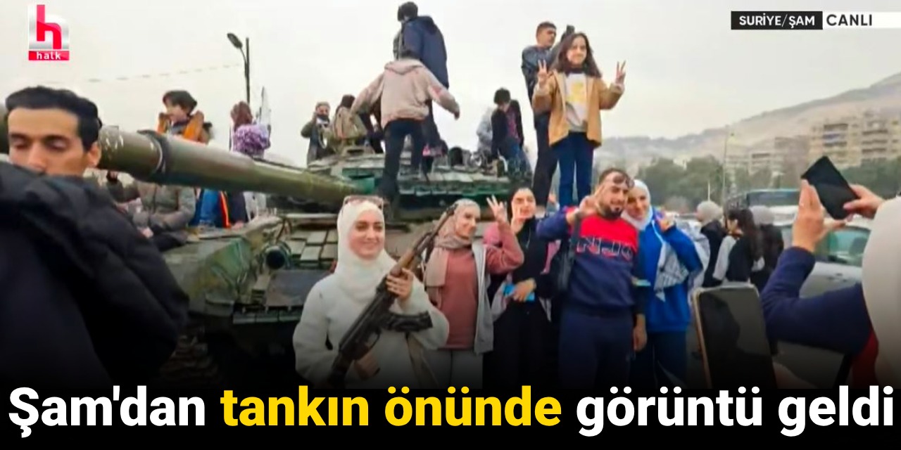Şam'dan tankın önünde görüntüler geldi