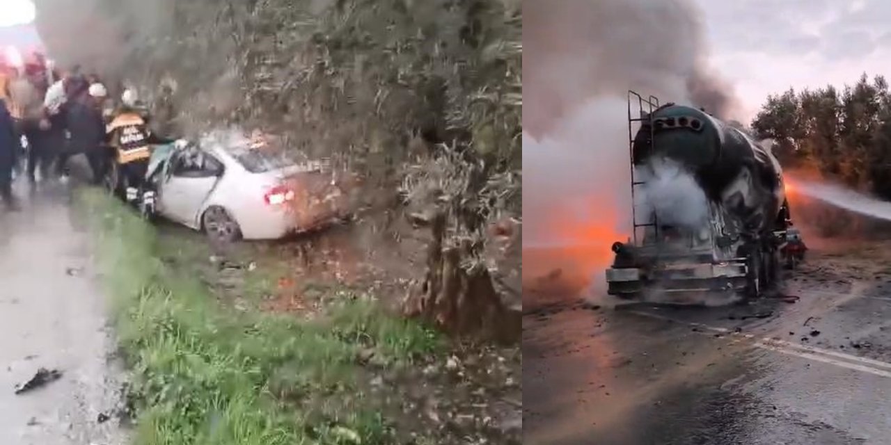 Tanker alev aldı muhtar hayatını kaybetti