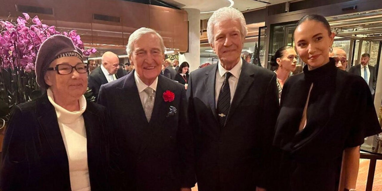 Ödüllü profesörün 12 yaş küçük oyuncu sevgilisi Rahmi Koç'un töreninde ortaya çıktı