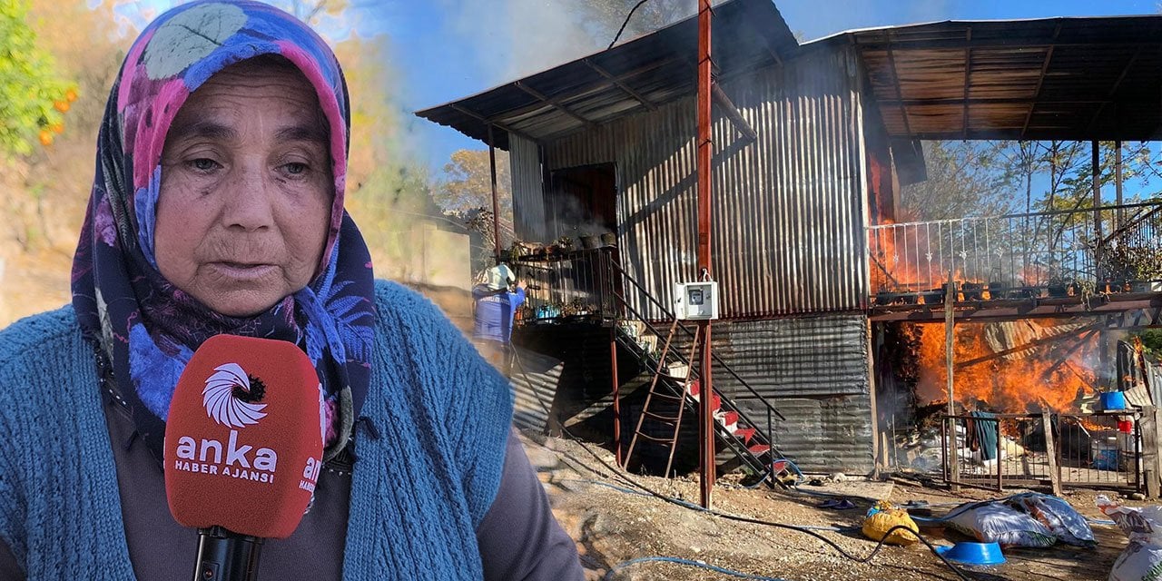 Evi yanan kadının çaresizliği yürek yaktı