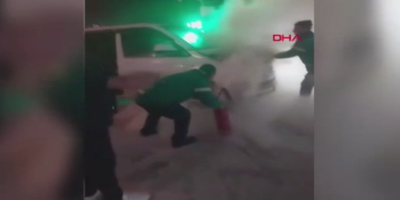 Akaryakıt istasyonunda korkutan yangın