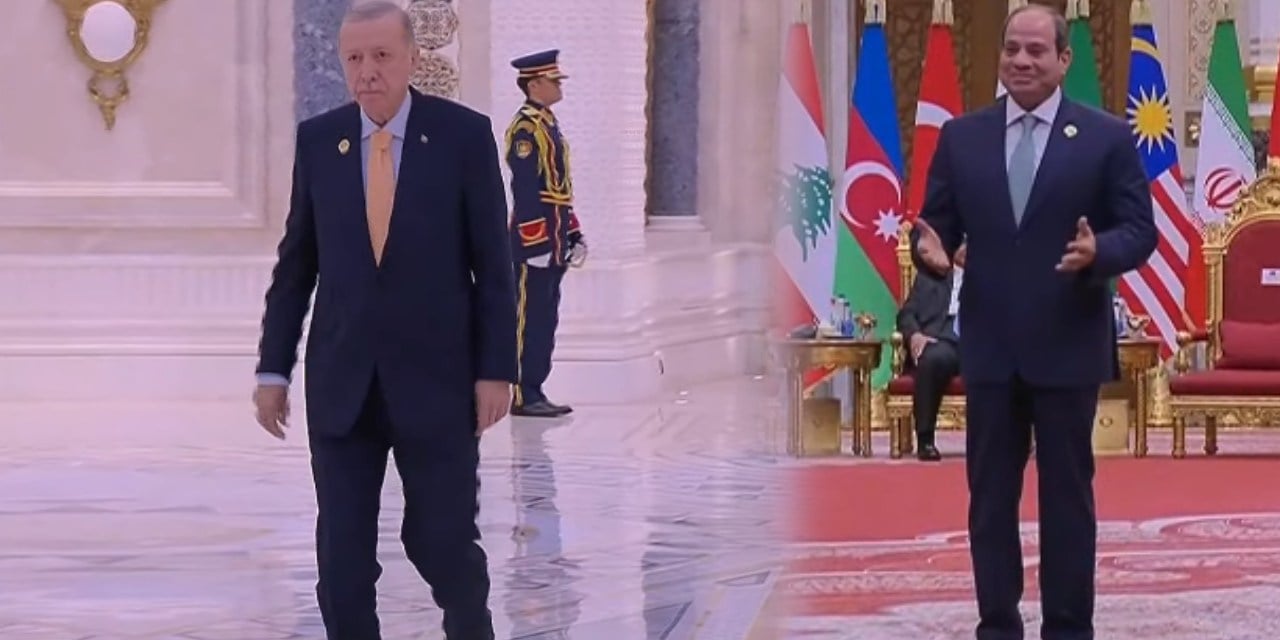 Sisi Erdoğan'ı böyle karşıladı! Son giriş yapan lider Erdoğan oldu