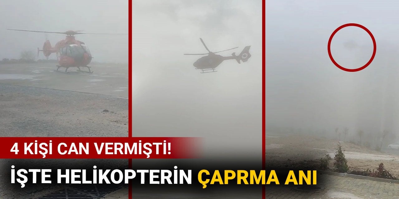 Muğla'da ambulans helikopterin hastaneye çarpma anı ortaya çıktı