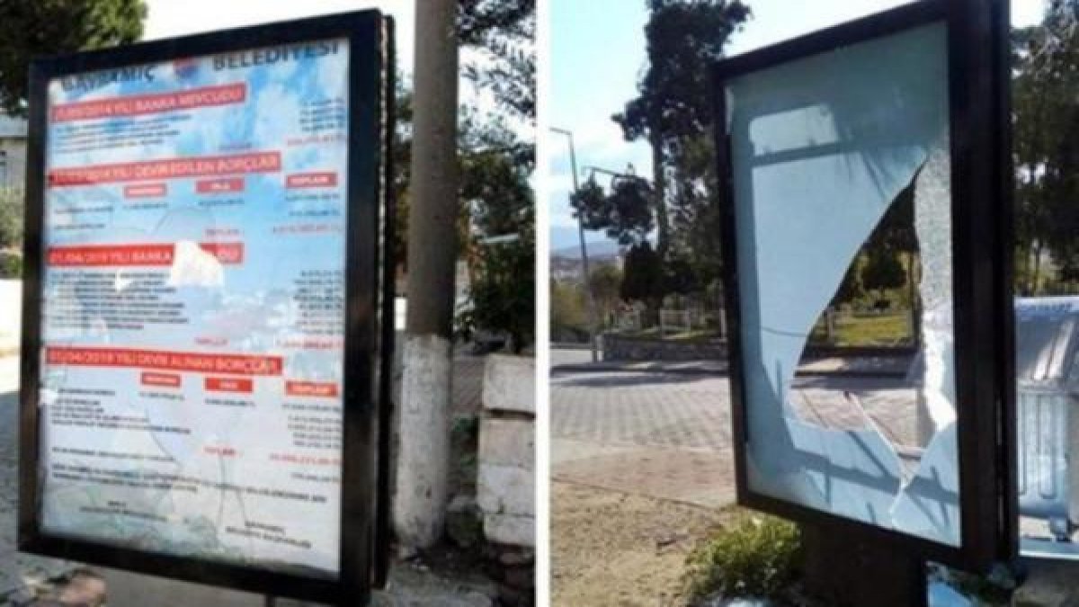 AKP'li belediyeden kalan borçların yer aldığı billboardlar tahrip edildi