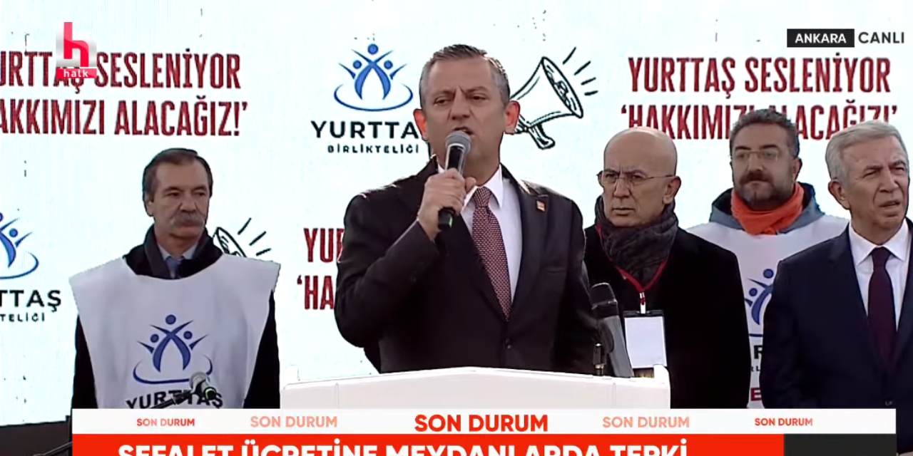 Özgür Özel konuşuyor! CHP'nin asgari ücret mitingi başladı