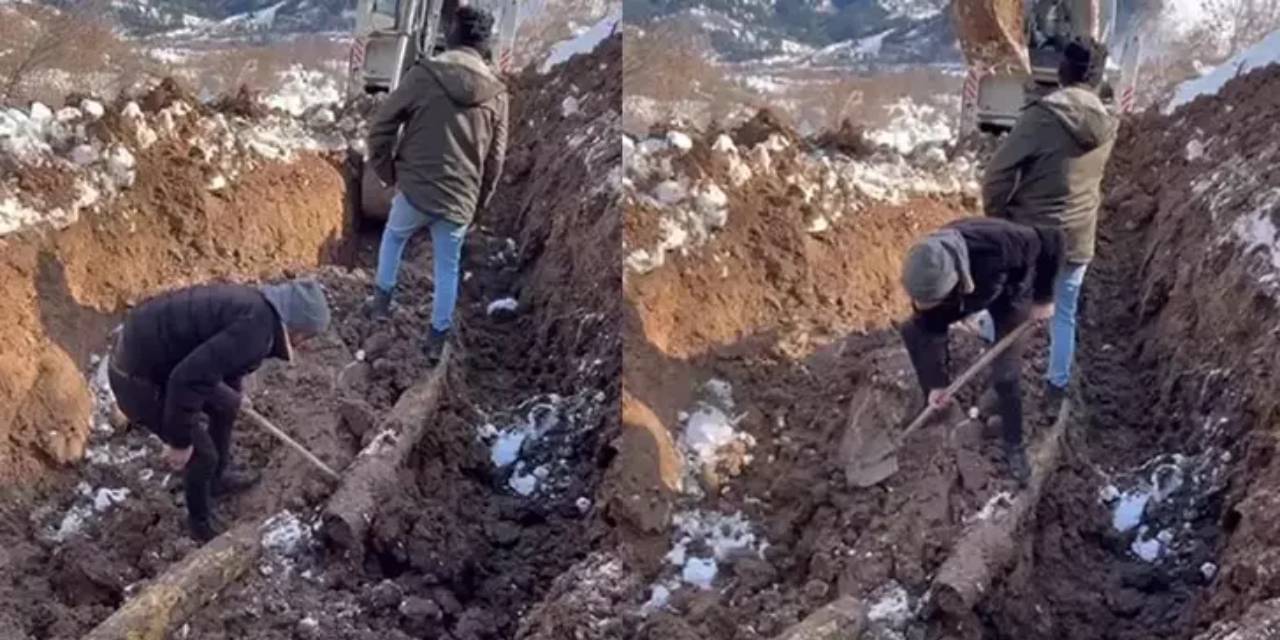 Heyelan bir ilçeyi doğal gazsız bıraktı