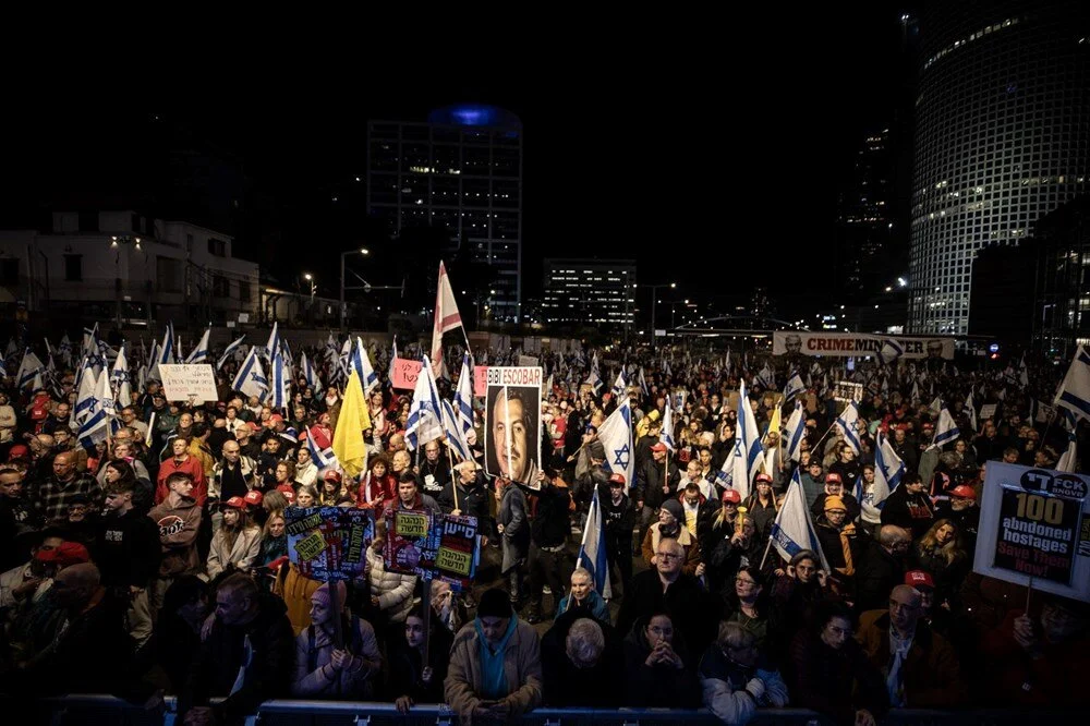 Tel Aviv'de Netanyau'ya ateşkes ve istifa çağrısı