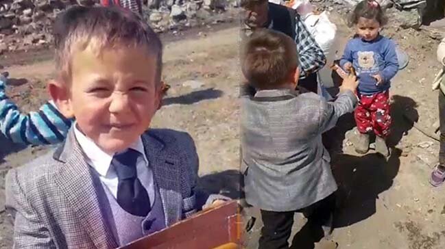 Vaadini gerçekleştirdi; çikolatayı dağıttı