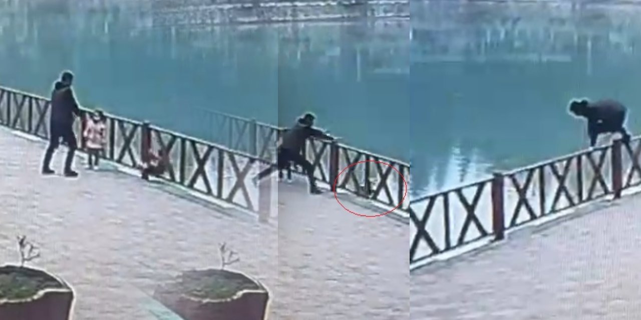 Fotoğraf çekilirken göle düşen küçük kızı babası kurtardı