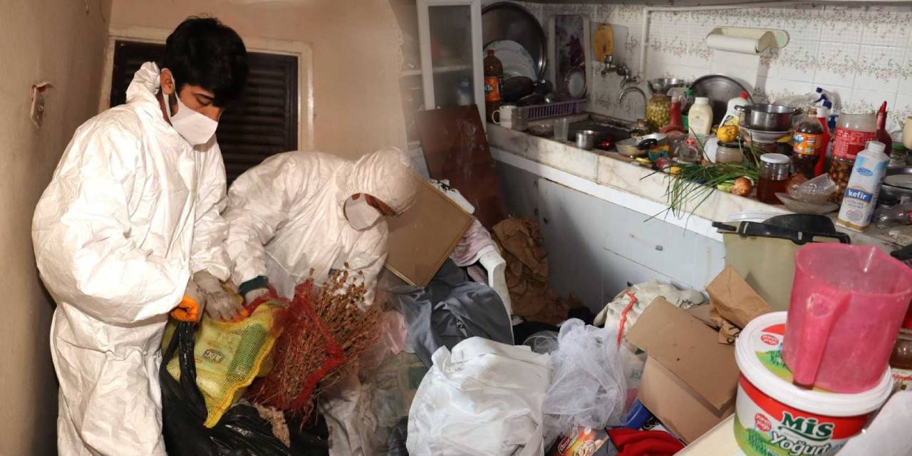 Evinden 10 kamyonet dolusu çöp çıkardılar