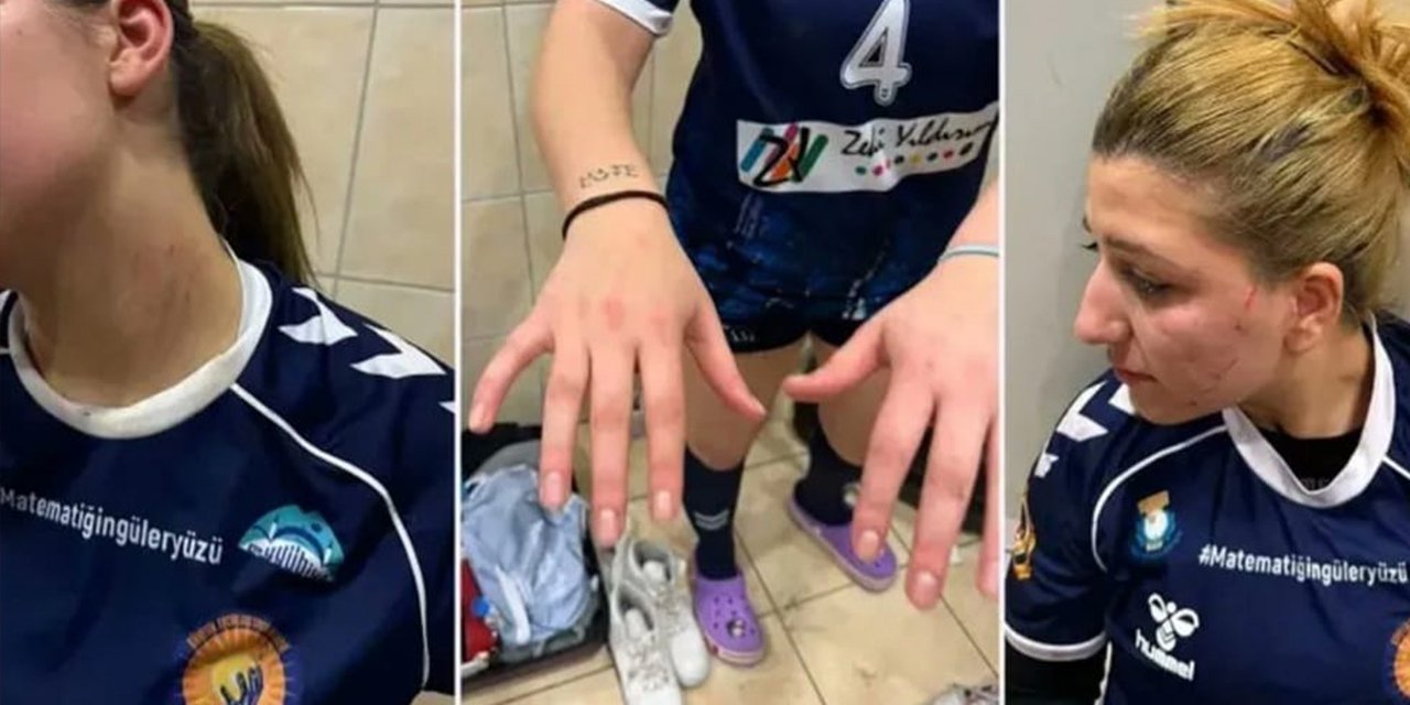 Kadın hentbolcular 100 kişilik erkek taraftarın saldırısına uğradı