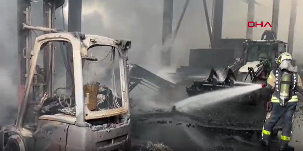 Fındık kabuğundan kömür üretilen fabrikada yangın