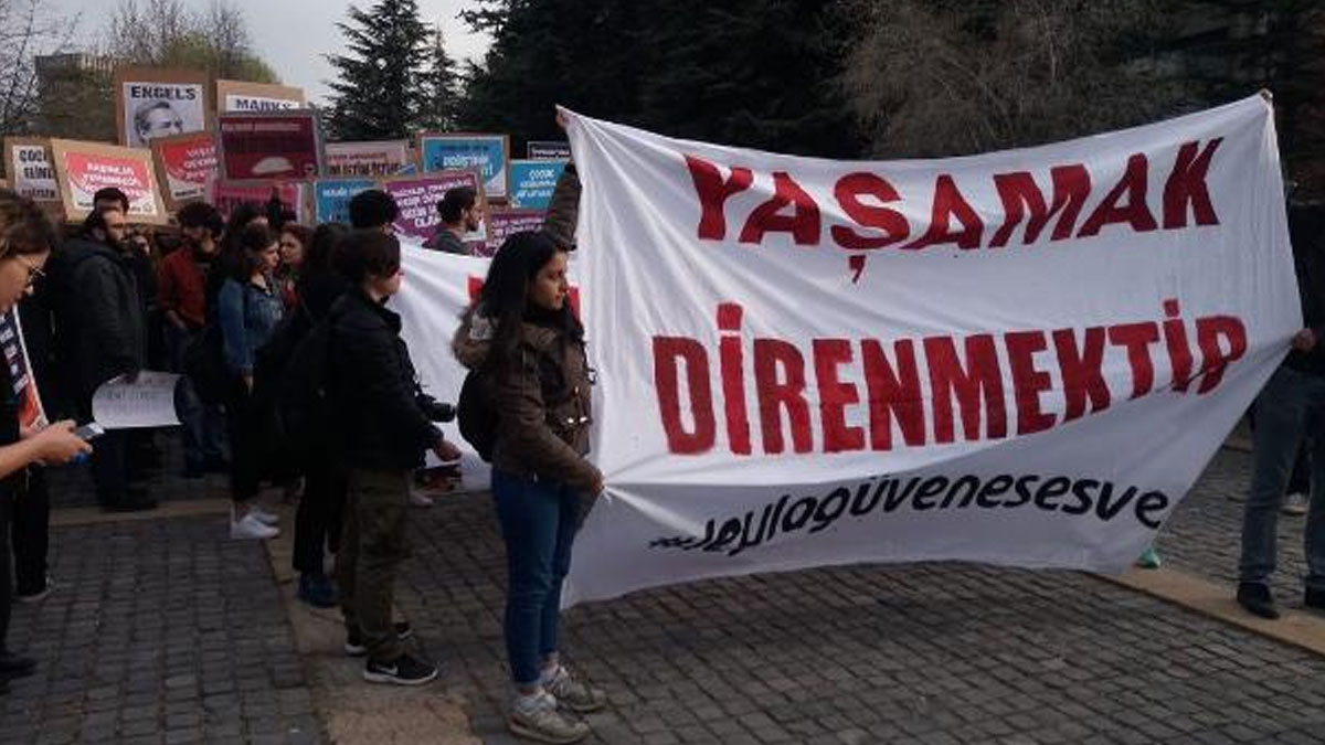 ODTÜ'de rektör protestosuyla 'devrim yürüyüşü'