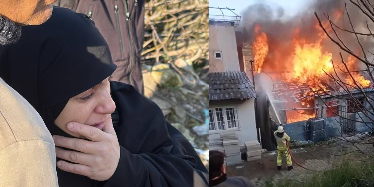 Baba ve 2 çocuğu içerideyken alev alev yandı