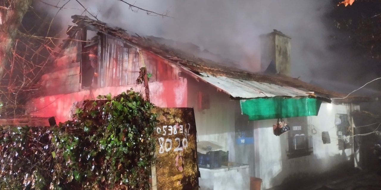 Bolu'da yangın evde başladı çevresine yayıldı