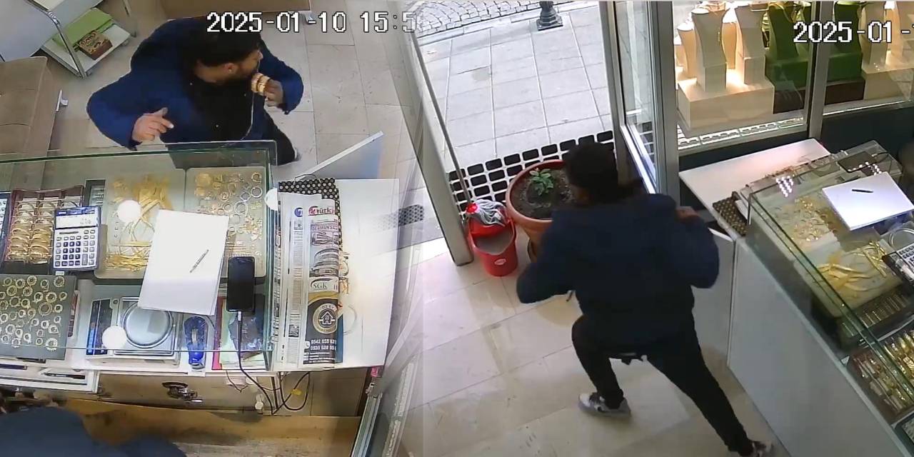 Müşteri gibi girdiği kuyumcudan bilezikleri alıp böyle kaçtı