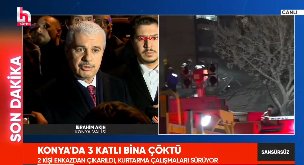 Konya'da 3 katlı bina çöktü: Validen son dakika açıklaması