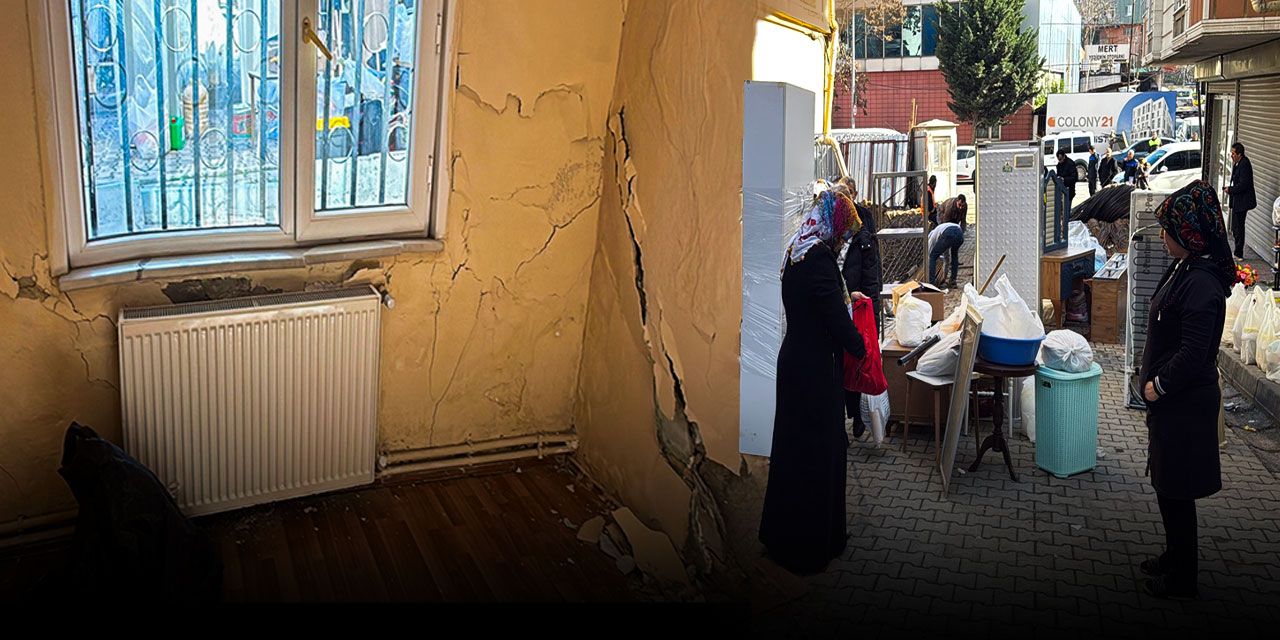 Kağıthane'de büyük panik! Çatır çatır sesler gelince bina boşaltıldı