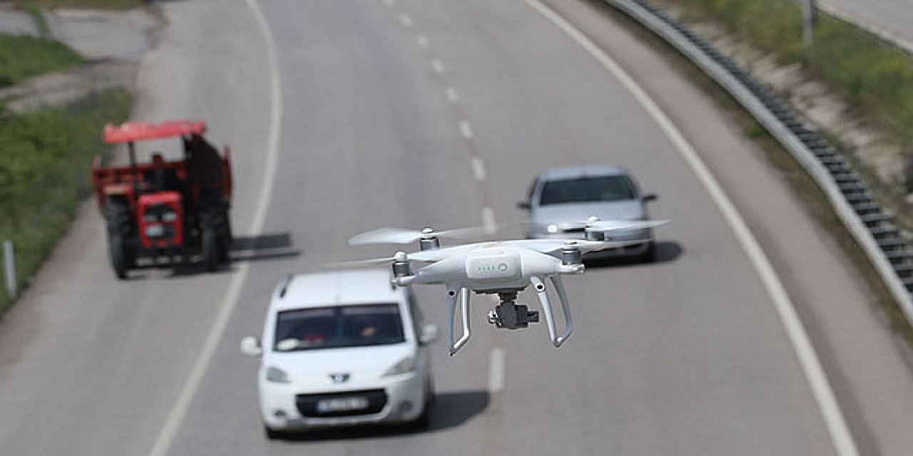 Adana'da dron destekli trafik uygulaması yapıldı