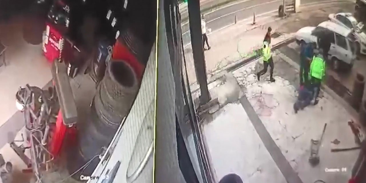 Şişirdiği lastiğin patlamasıyla yaralandı