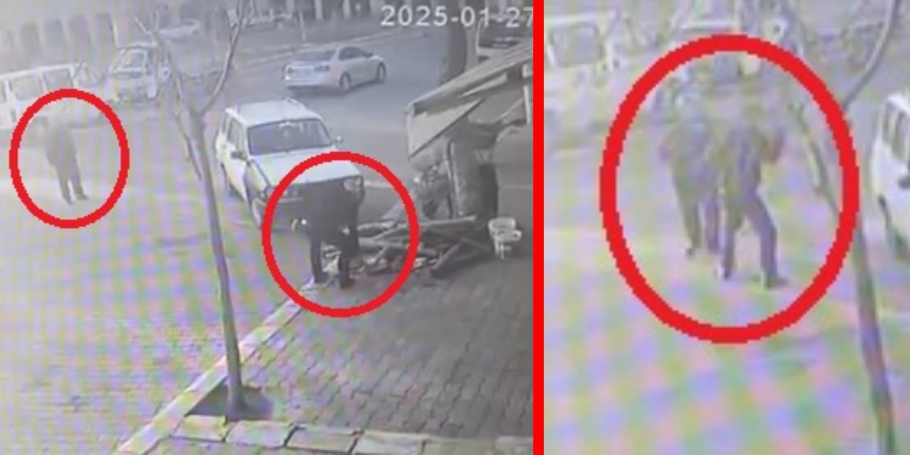 Odunu yerden kapıp bir anda indirdi: Kardeş cinayeti kamerada