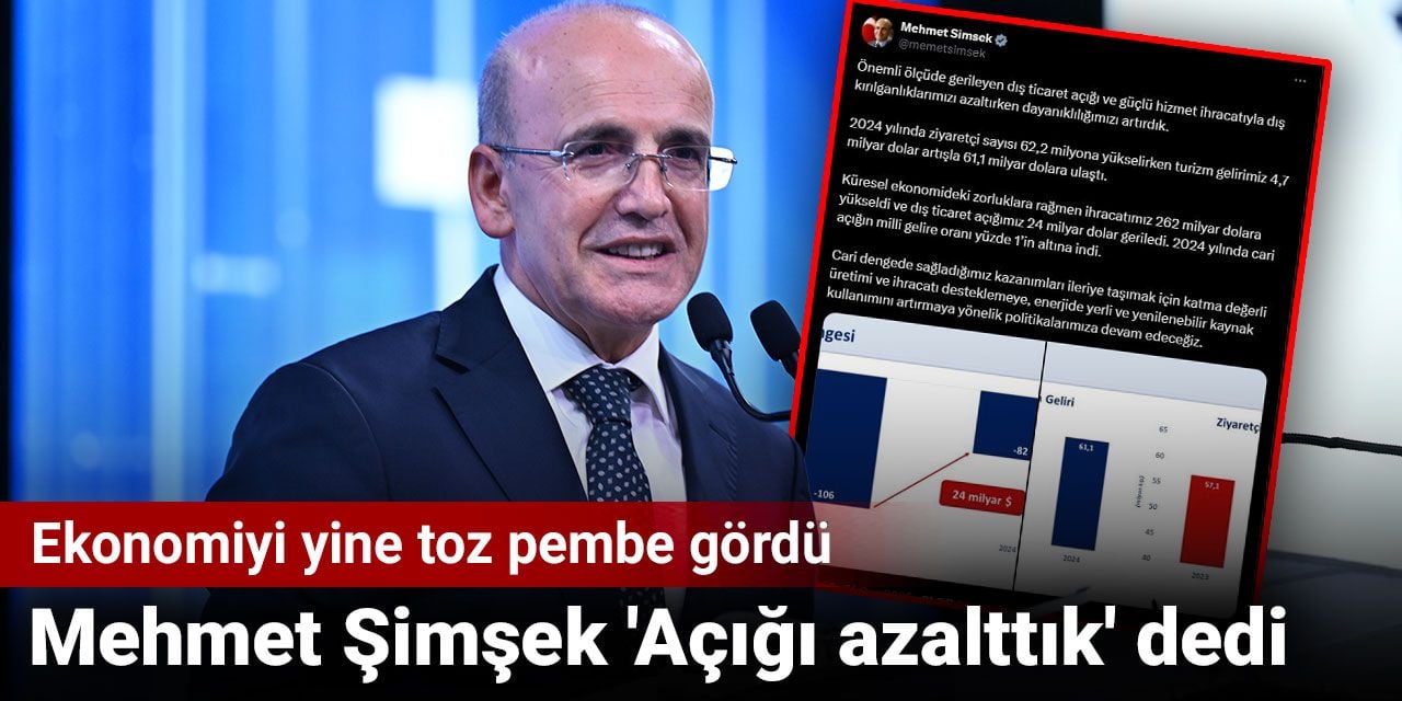 Mehmet Şimşek 'Açığı azalttık' dedi: Ekonomiyi yine toz pembe gördü