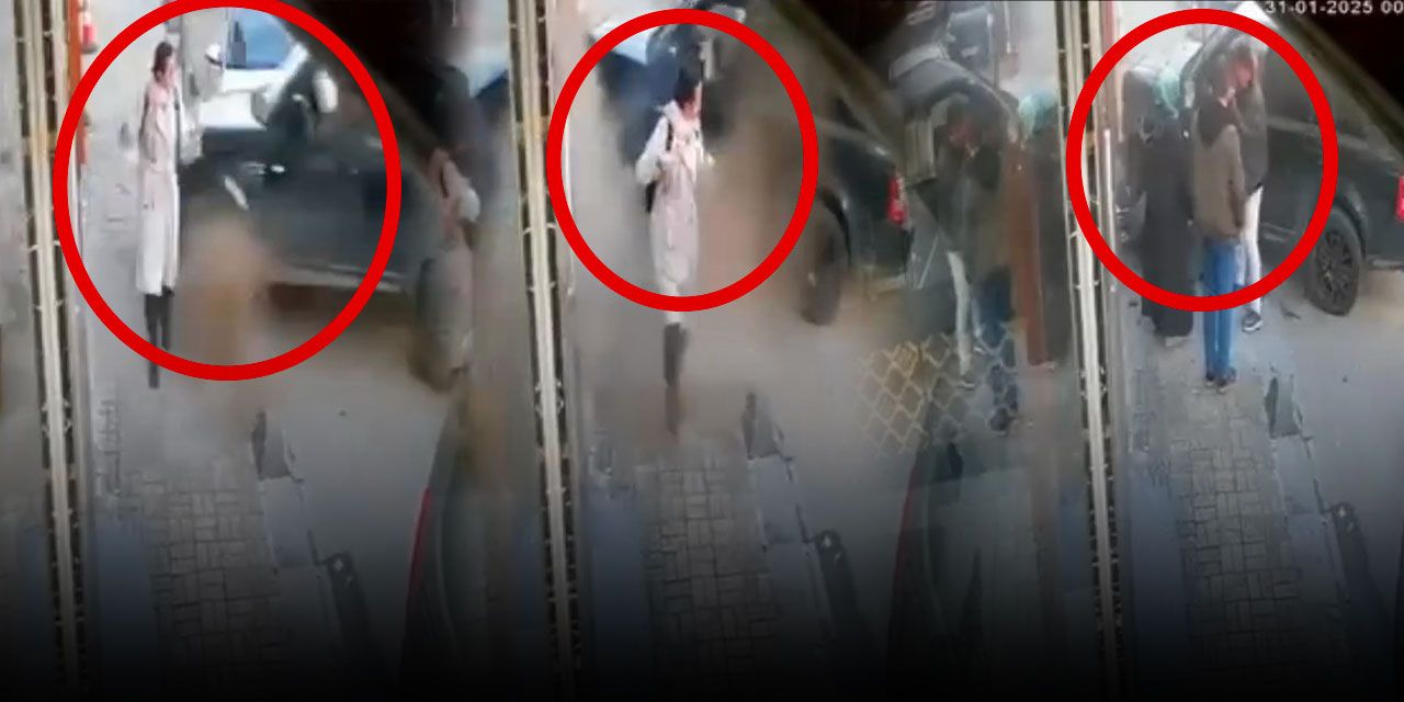 Son hızla kaldırıma çıkan cipten son anda kurtuldu: O anlar kamerada