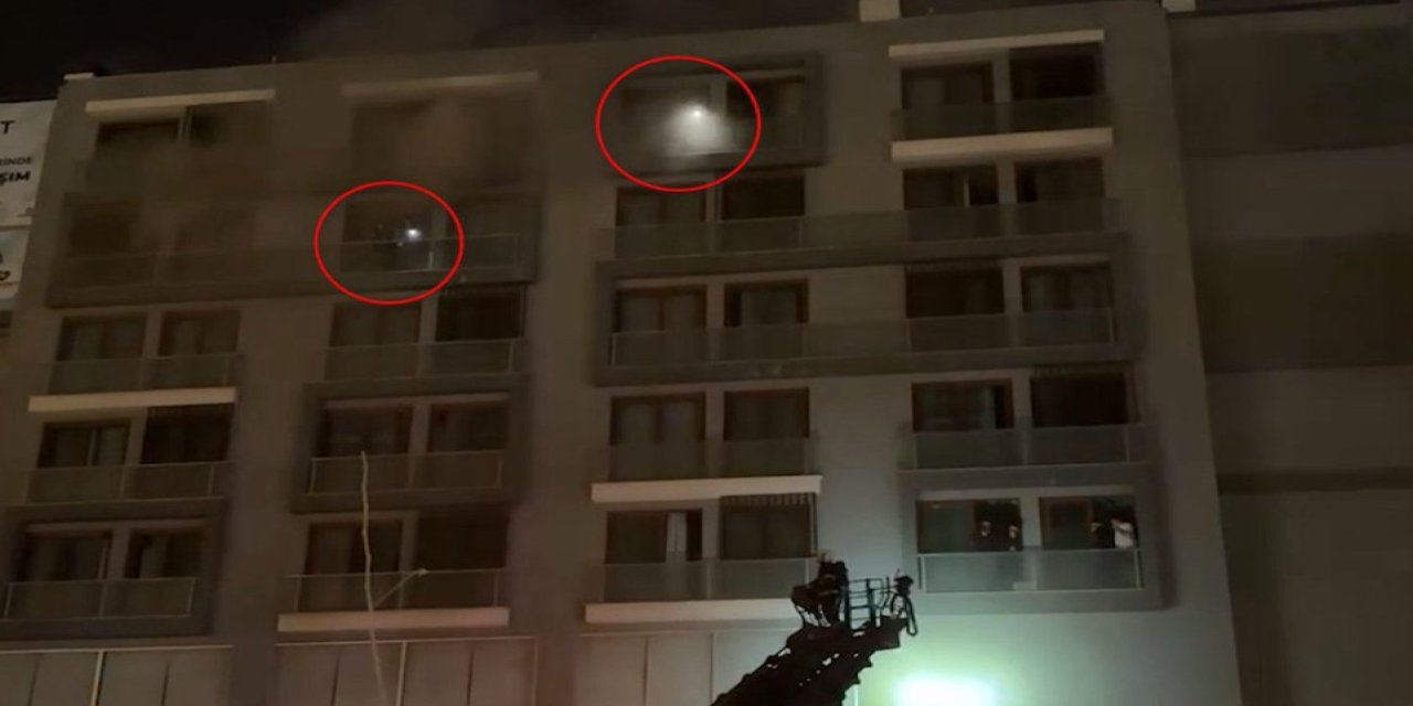 Denizli'de 7 katlı binada yangın: İçeride mahsur kalanlar var